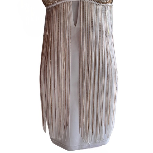 ‼️🔥 Bebe White & Gold Mini Dress 👗 - Picture 5 of 7
